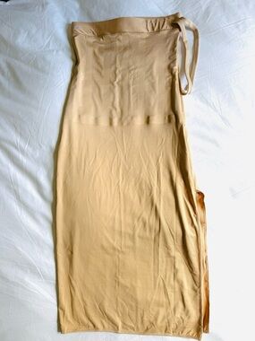 Seamless Nude-Cream Shaping Slip Dress - Women's Tummy & Torso Control (M)